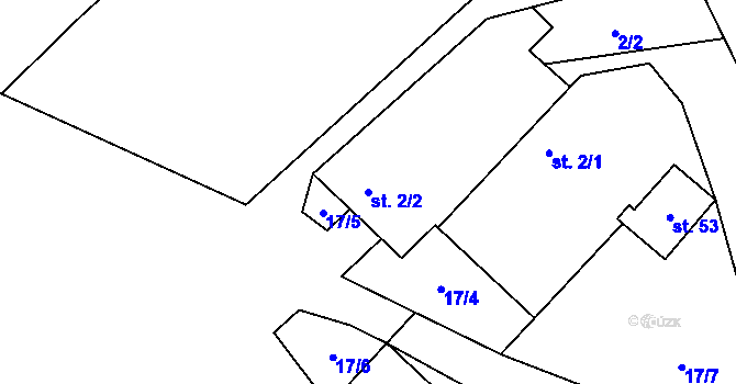 Parcela st. 2/2 v KÚ Samšín, Katastrální mapa