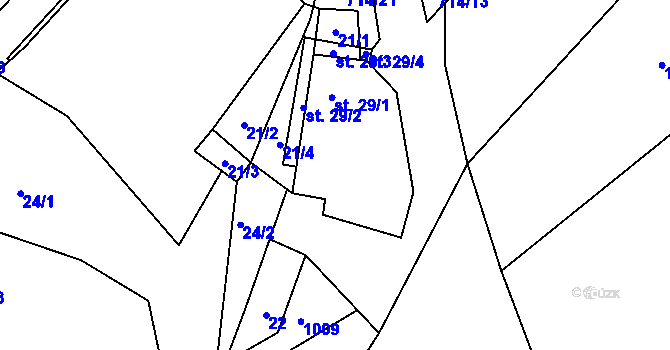 Parcela st. 29 v KÚ Samšín, Katastrální mapa