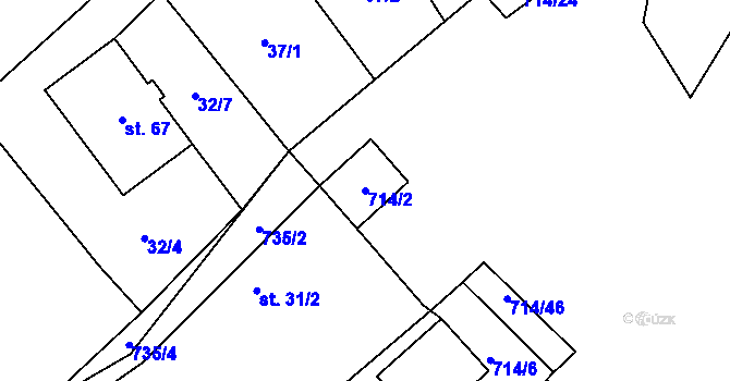 Parcela st. 714/2 v KÚ Samšín, Katastrální mapa