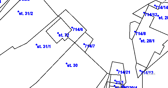 Parcela st. 714/7 v KÚ Samšín, Katastrální mapa