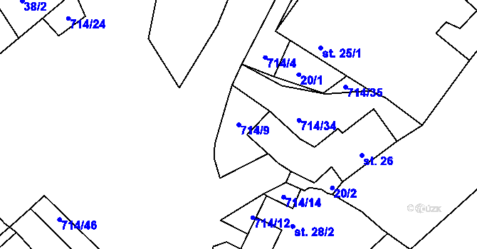 Parcela st. 714/9 v KÚ Samšín, Katastrální mapa