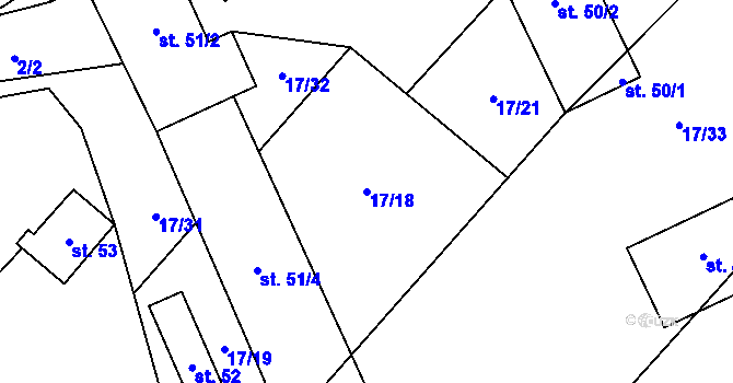 Parcela st. 17/18 v KÚ Samšín, Katastrální mapa
