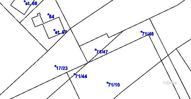 Parcela st. 71/47 v KÚ Samšín, Katastrální mapa