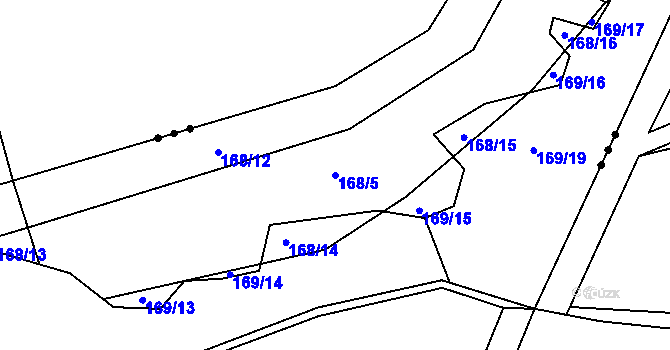 Parcela st. 168/5 v KÚ Drštěkryje, Katastrální mapa