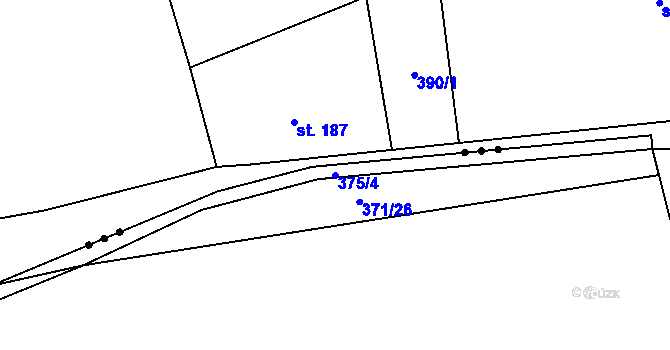Parcela st. 375/4 v KÚ Drštěkryje, Katastrální mapa