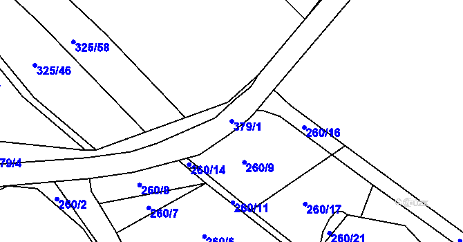 Parcela st. 379/1 v KÚ Drštěkryje, Katastrální mapa