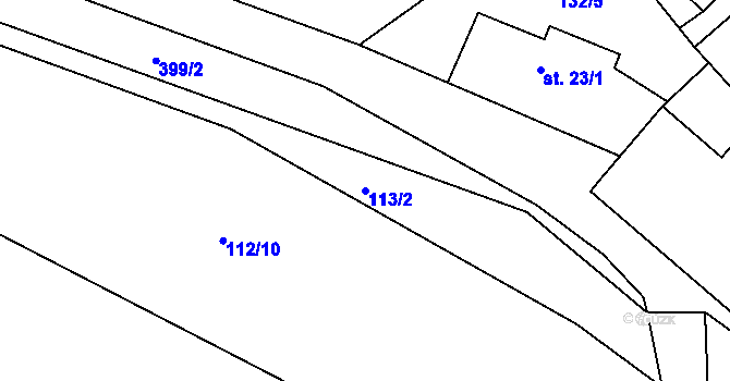 Parcela st. 113/2 v KÚ Drštěkryje, Katastrální mapa