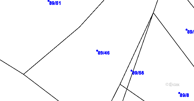 Parcela st. 89/46 v KÚ Drštěkryje, Katastrální mapa