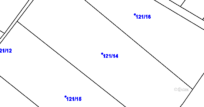 Parcela st. 121/14 v KÚ Drštěkryje, Katastrální mapa