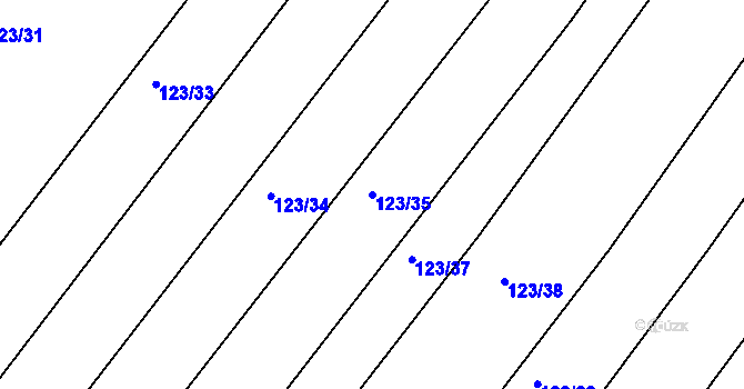 Parcela st. 123/35 v KÚ Drštěkryje, Katastrální mapa