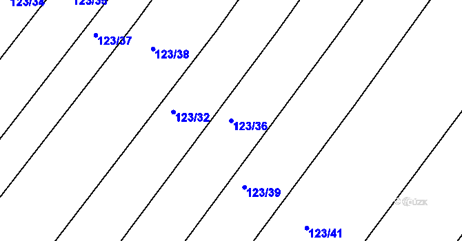 Parcela st. 123/36 v KÚ Drštěkryje, Katastrální mapa