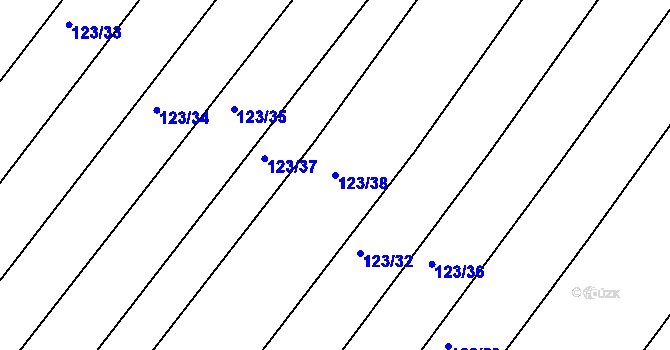 Parcela st. 123/38 v KÚ Drštěkryje, Katastrální mapa