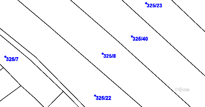 Parcela st. 325/8 v KÚ Drštěkryje, Katastrální mapa