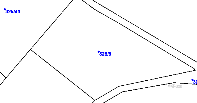 Parcela st. 325/9 v KÚ Drštěkryje, Katastrální mapa