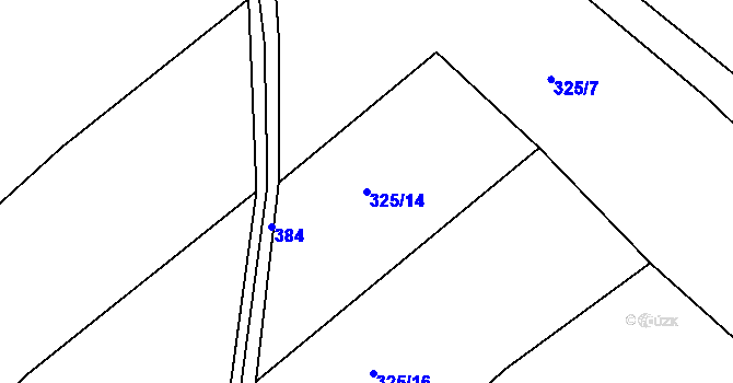 Parcela st. 325/14 v KÚ Drštěkryje, Katastrální mapa
