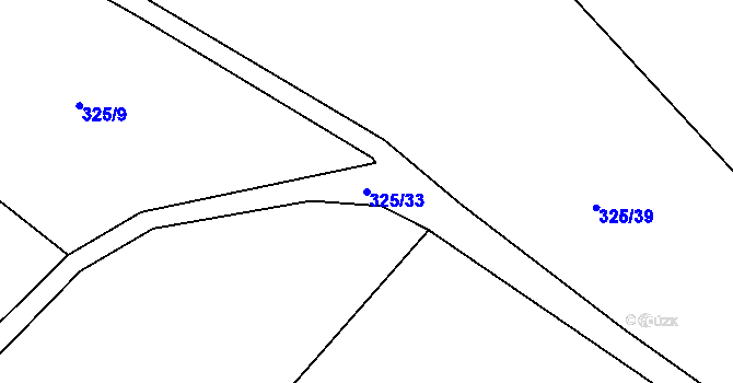 Parcela st. 325/33 v KÚ Drštěkryje, Katastrální mapa