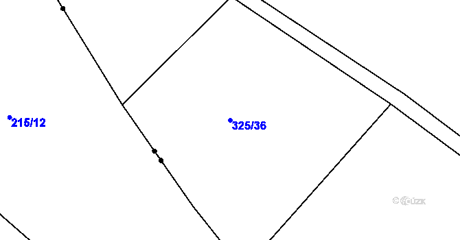 Parcela st. 325/36 v KÚ Drštěkryje, Katastrální mapa