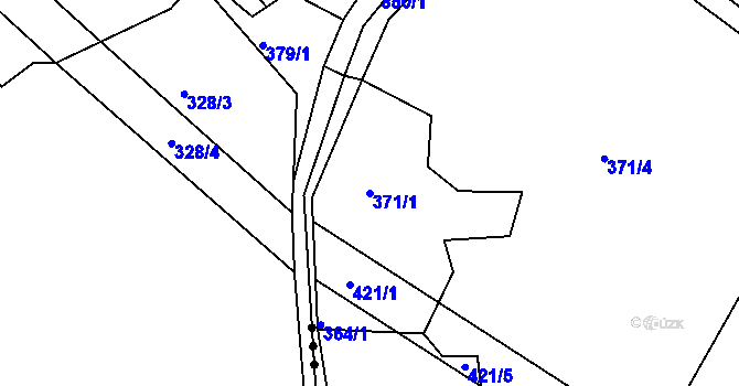 Parcela st. 371/1 v KÚ Drštěkryje, Katastrální mapa
