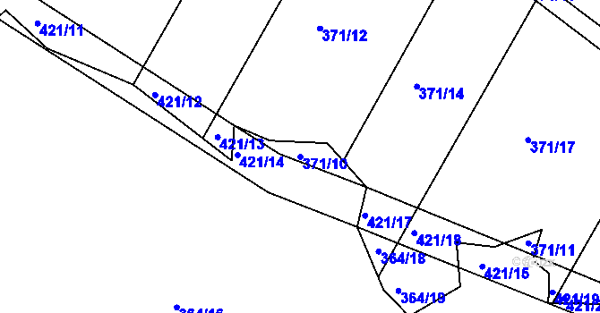 Parcela st. 371/10 v KÚ Drštěkryje, Katastrální mapa