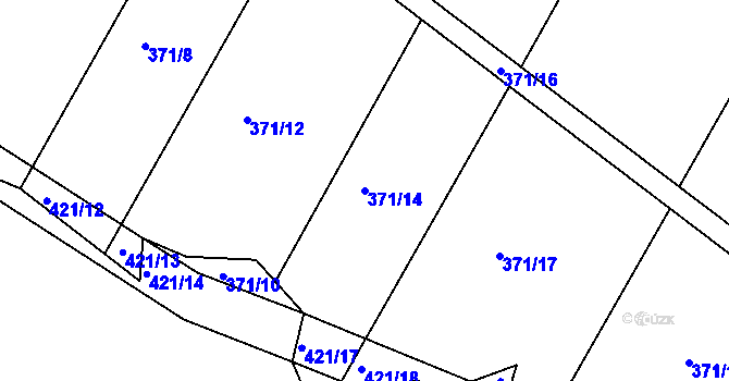 Parcela st. 371/14 v KÚ Drštěkryje, Katastrální mapa