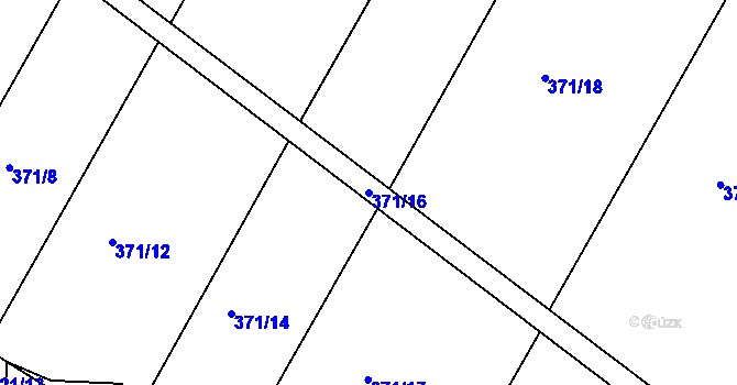 Parcela st. 371/16 v KÚ Drštěkryje, Katastrální mapa