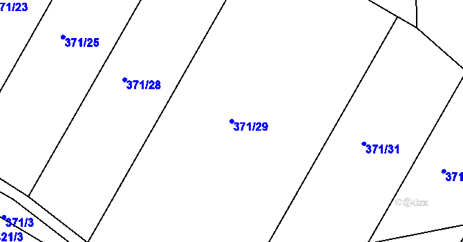 Parcela st. 371/29 v KÚ Drštěkryje, Katastrální mapa