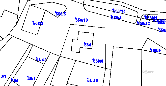 Parcela st. 103 v KÚ Ohařice, Katastrální mapa