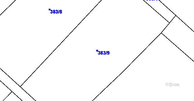 Parcela st. 383/9 v KÚ Ohařice, Katastrální mapa