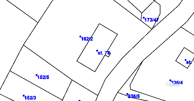 Parcela st. 78 v KÚ Samšina, Katastrální mapa