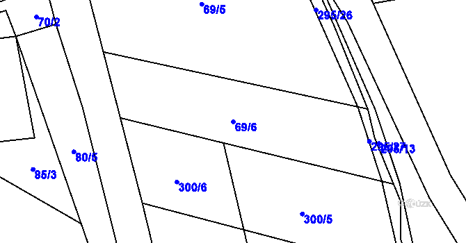 Parcela st. 69/6 v KÚ Samšina, Katastrální mapa