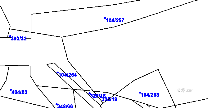 Parcela st. 104/256 v KÚ Samšina, Katastrální mapa