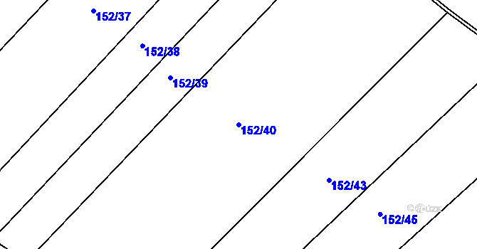 Parcela st. 152/40 v KÚ Samšina, Katastrální mapa