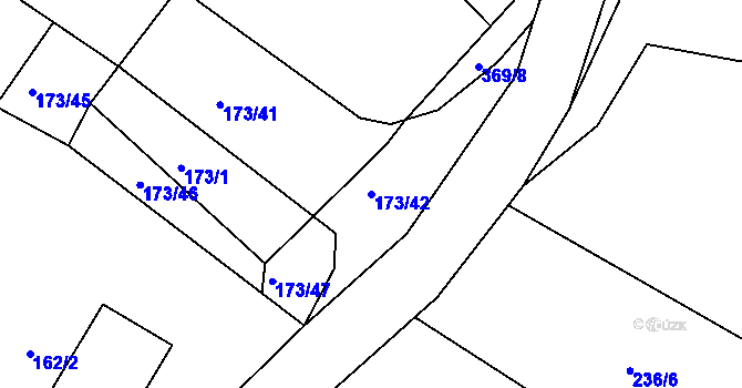 Parcela st. 173/42 v KÚ Samšina, Katastrální mapa