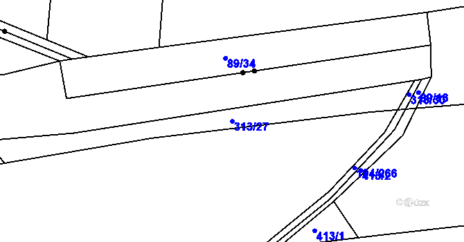 Parcela st. 313/27 v KÚ Samšina, Katastrální mapa
