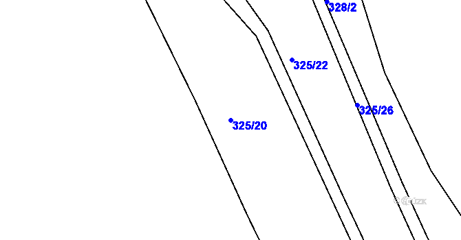 Parcela st. 325/20 v KÚ Samšina, Katastrální mapa
