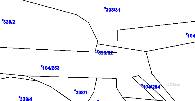 Parcela st. 393/32 v KÚ Samšina, Katastrální mapa