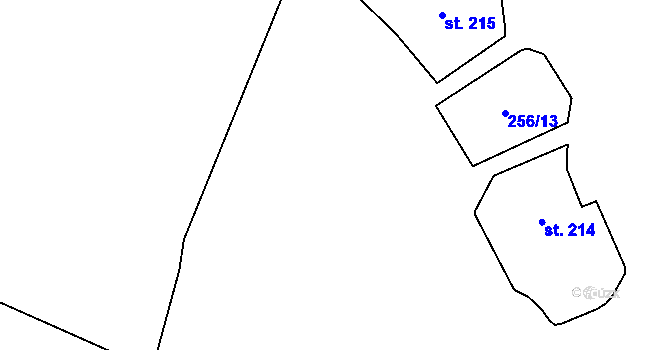 Parcela st. 256/6 v KÚ Zámostí, Katastrální mapa