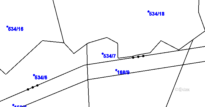 Parcela st. 534/7 v KÚ Zámostí, Katastrální mapa