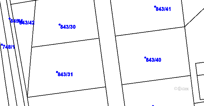 Parcela st. 837/26 v KÚ Sány, Katastrální mapa