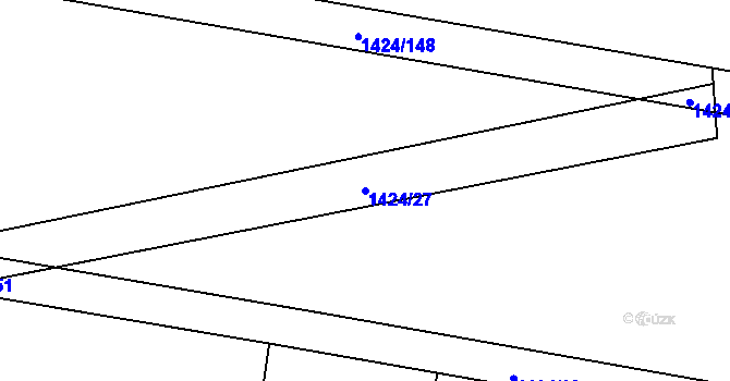 Parcela st. 1424/27 v KÚ Sány, Katastrální mapa