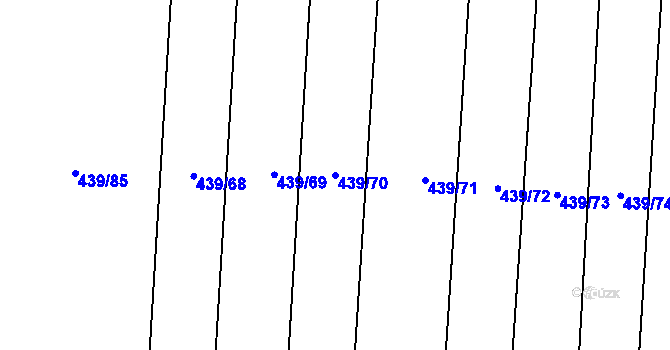 Parcela st. 439/70 v KÚ Sány, Katastrální mapa