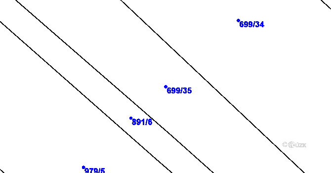 Parcela st. 699/35 v KÚ Sány, Katastrální mapa