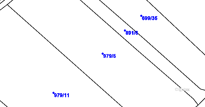 Parcela st. 979/5 v KÚ Sány, Katastrální mapa