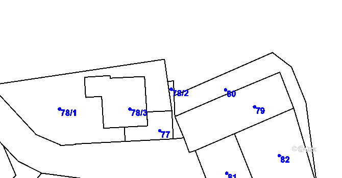 Parcela st. 78/2 v KÚ Satalice, Katastrální mapa