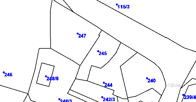 Parcela st. 245 v KÚ Satalice, Katastrální mapa