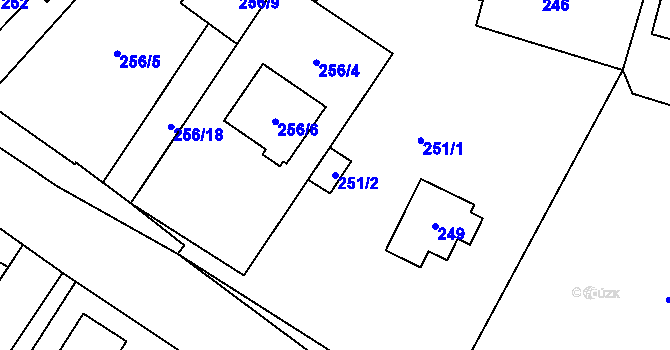 Parcela st. 251/2 v KÚ Satalice, Katastrální mapa