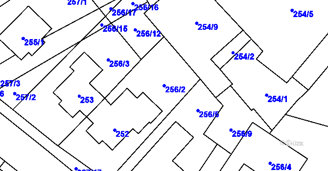 Parcela st. 256/2 v KÚ Satalice, Katastrální mapa
