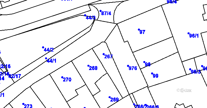 Parcela st. 267 v KÚ Satalice, Katastrální mapa