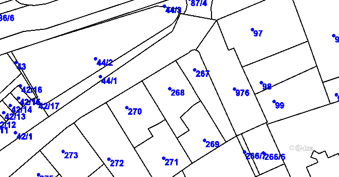 Parcela st. 268 v KÚ Satalice, Katastrální mapa