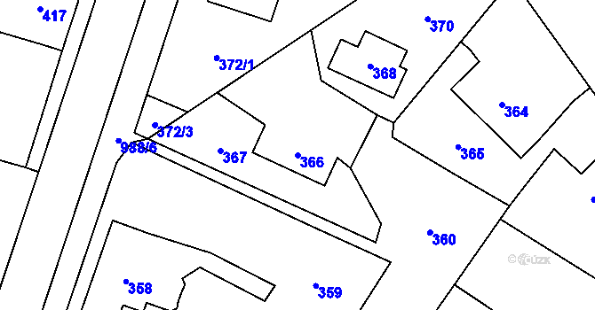 Parcela st. 366 v KÚ Satalice, Katastrální mapa